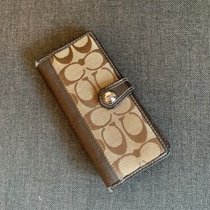 Coach signature snap closure wallet